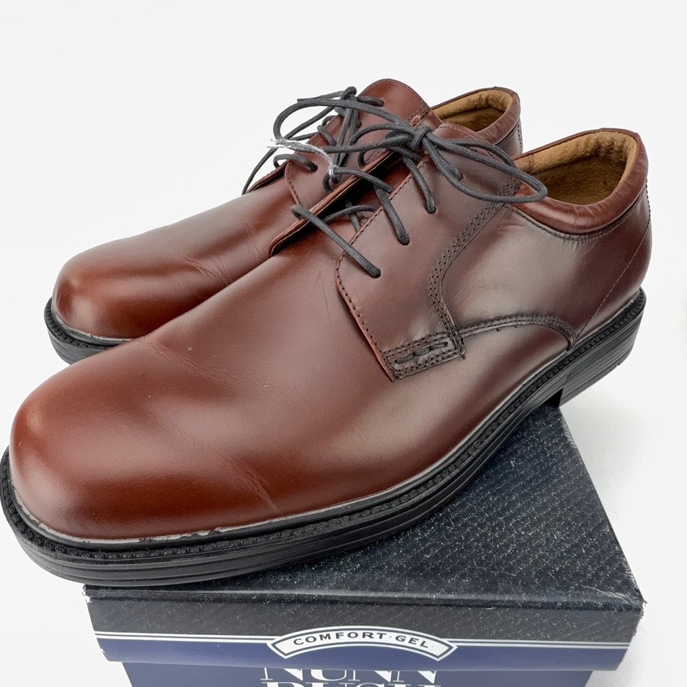 Nunn‎ Bush Fenway Cognac Plain Toe Derby Dress Shoes Mens 8.5M NIB